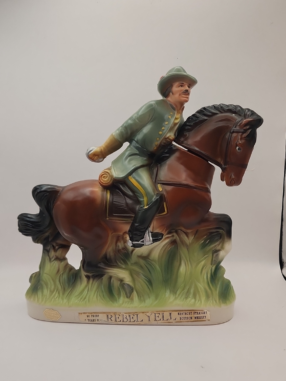 Vintage 1969 REBEL YELL Soldier Horse Decanter Stitzel Weller Distillery